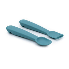 Load image into Gallery viewer, Feedie Fork & Spoon Set | Blue Dusk