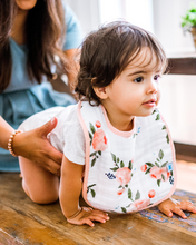 Load image into Gallery viewer, Muslin Classic Bib - Watercolour Roses (3 pack)