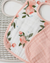 Load image into Gallery viewer, Muslin Classic Bib - Watercolour Roses (3 pack)
