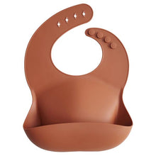 Load image into Gallery viewer, Mushie Silicone Baby Bib | Clay