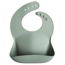 Load image into Gallery viewer, Mushie Silicone Baby Bib | Cambridge Blue