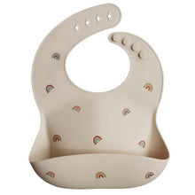 Load image into Gallery viewer, Mushie Silicone Baby Bib | Rainbow