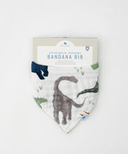 Load image into Gallery viewer, Reversible Muslin Bandana Bib - Dino Friends