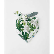 Load image into Gallery viewer, Reversible Muslin Bandana Bib - Tropical Leaf