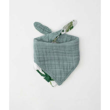 Load image into Gallery viewer, Reversible Muslin Bandana Bib - Tropical Leaf