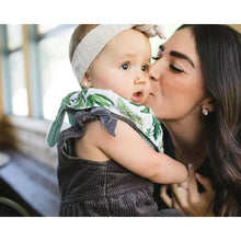Load image into Gallery viewer, Reversible Muslin Bandana Bib - Tropical Leaf