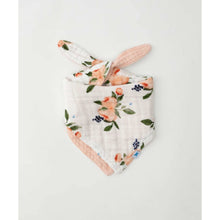 Load image into Gallery viewer, Reversible Muslin Bandana Bib - Watercolour Roses