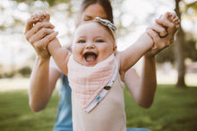Load image into Gallery viewer, Reversible Muslin Bandana Bib - Watercolour Roses