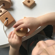 Load image into Gallery viewer, Wooden Lacing Toy with Geometry Shapes