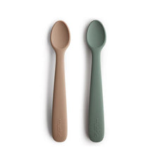 Load image into Gallery viewer, Mushie Silicone Feeding Spoons | Dried Thyme/Natural