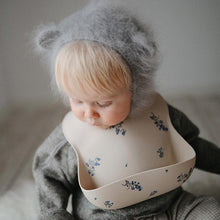 Load image into Gallery viewer, Mushie Silicone Baby Bib | Lilac Flowers