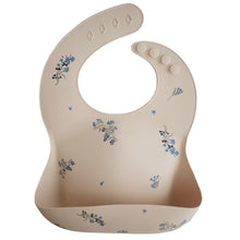 Load image into Gallery viewer, Mushie Silicone Baby Bib | Lilac Flowers