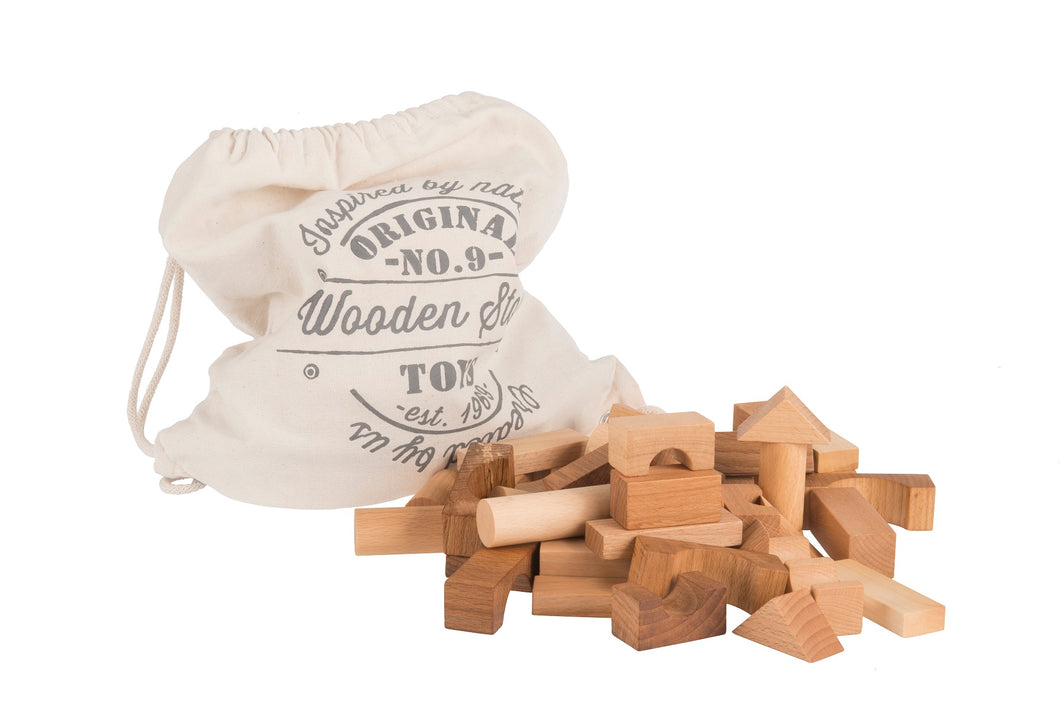 Wooden Story - Natural Blocks in Sack 100pc
