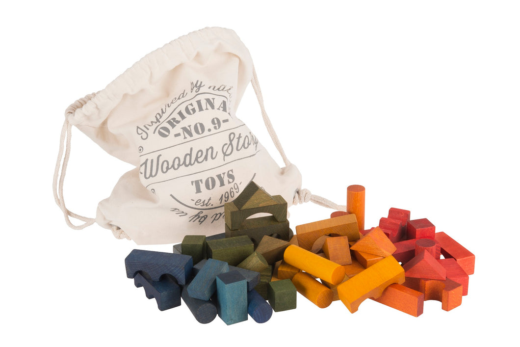 Wooden Story - Rainbow Blocks in Sack 100pc