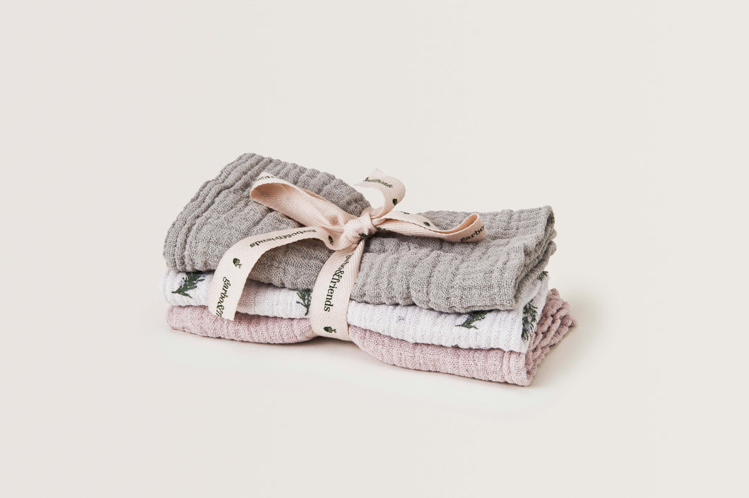 Muslin Burp Cloth 3 pcs | Rosemary