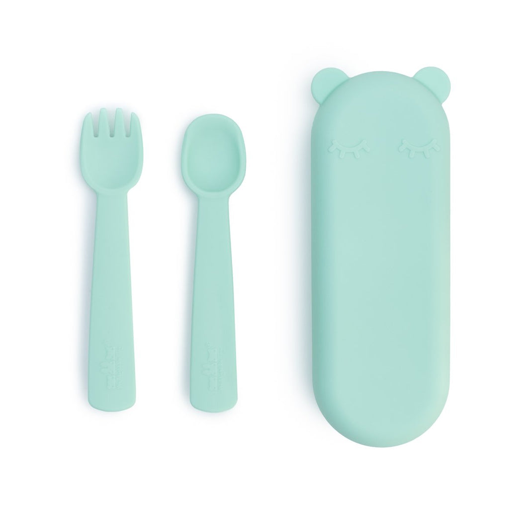 Feedie Fork & Spoon Set | Mint