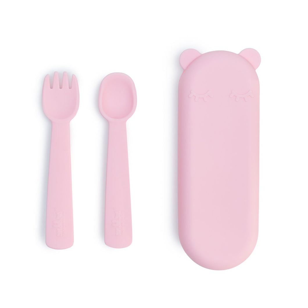 Feedie Fork & Spoon Set | Powder Pink