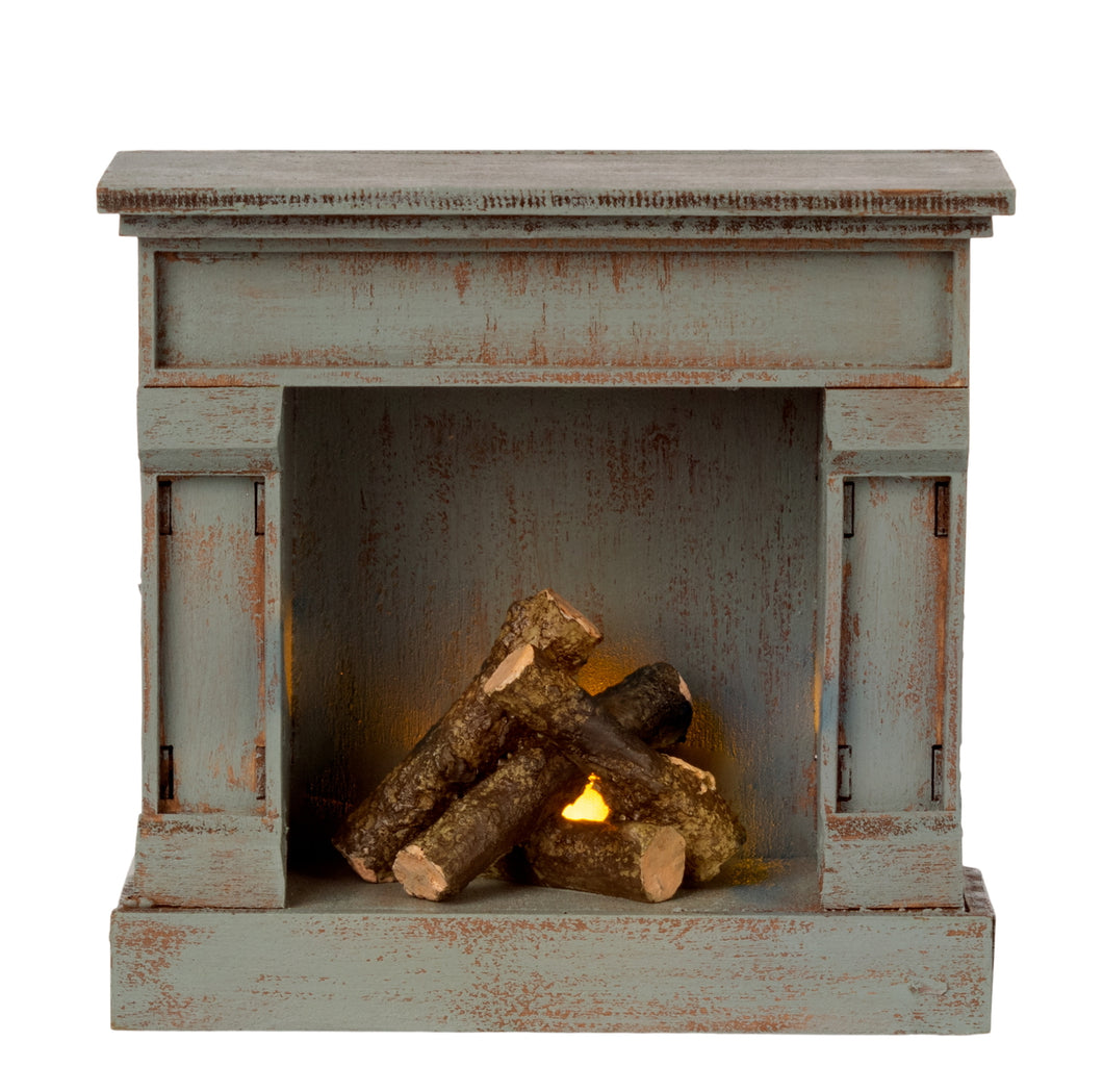 Maileg Miniature Fireplace - Vintage Blue