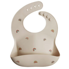 Load image into Gallery viewer, Mushie Silicone Baby Bib | Rainbow

