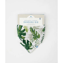 Load image into Gallery viewer, Reversible Muslin Bandana Bib - Tropical Leaf
