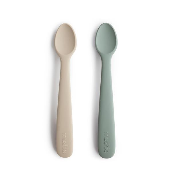 Mushie Silicone Feeding Spoons | Cambridge Blue/Shifting Sand