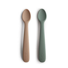 Load image into Gallery viewer, Mushie Silicone Feeding Spoons | Dried Thyme/Natural

