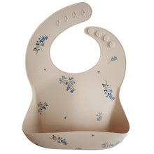 Load image into Gallery viewer, Mushie Silicone Baby Bib | Lilac Flowers

